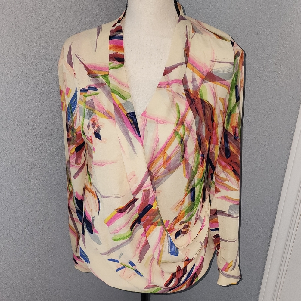 HD in Paris Multicolor Abstract Top Sz 6